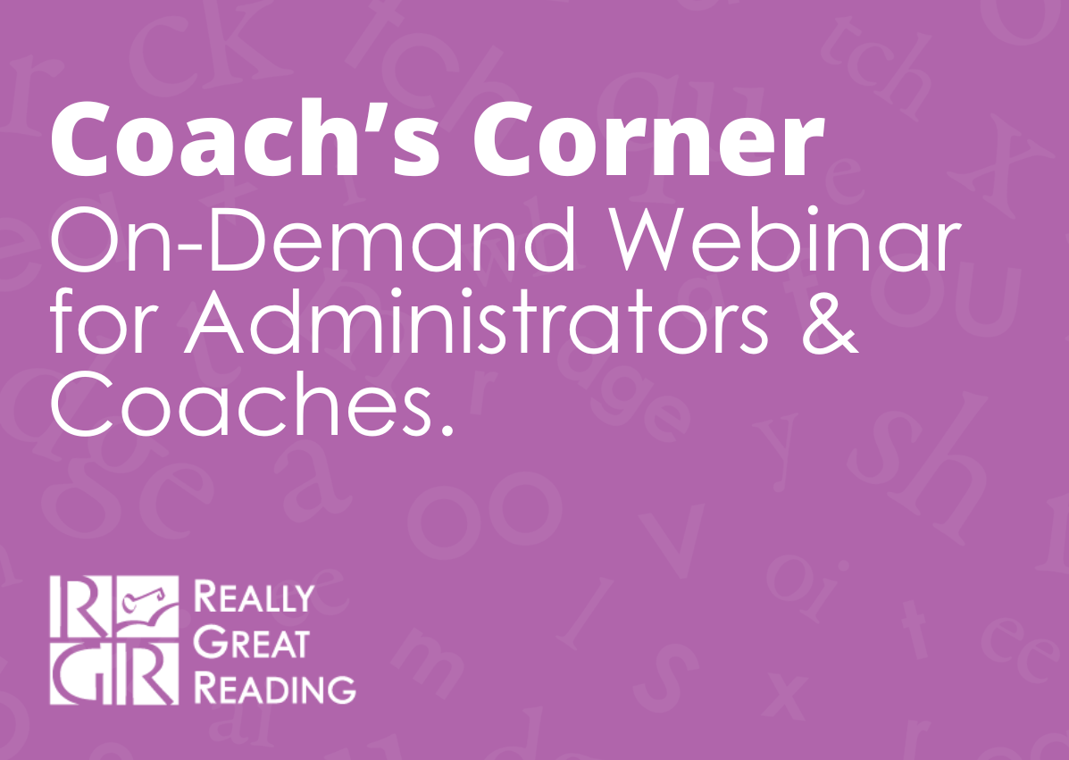 Coach's Corner Science of Reading on-demand webinar 