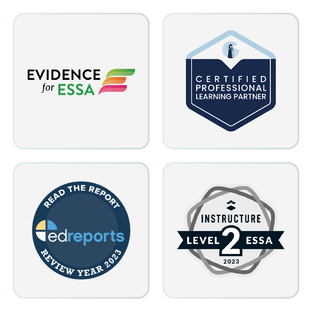 Rivet, ESSA Level 2, ESSA, and EdReports LOGOs