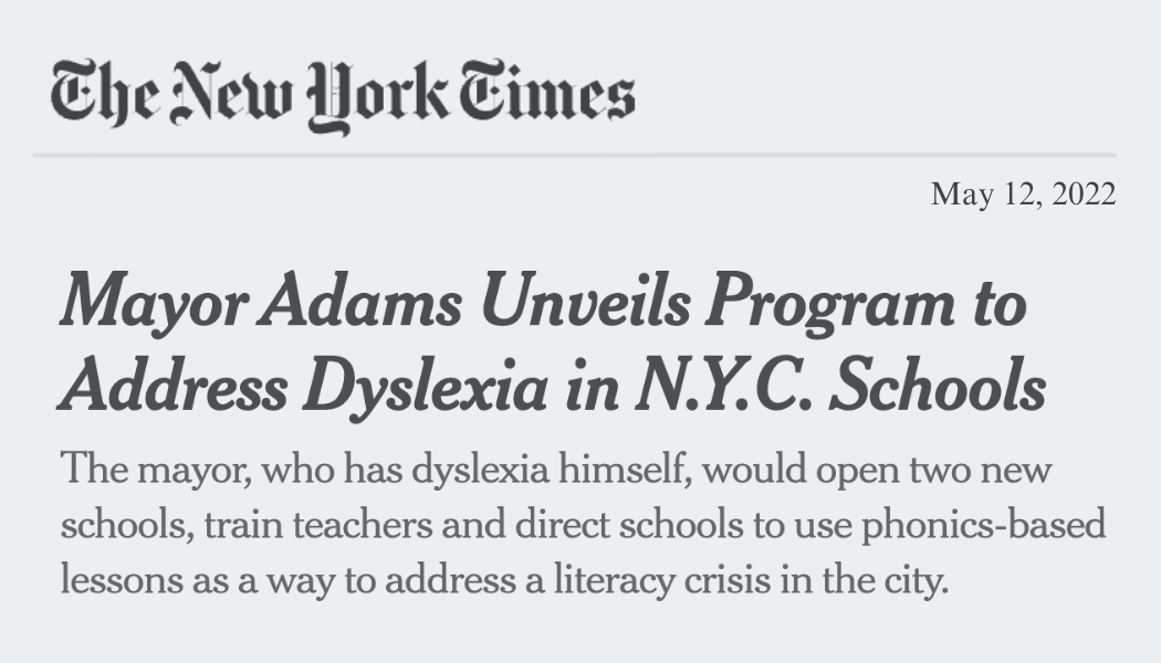 Mayor's program to address dyslexia in N.Y.C schools thumbnail