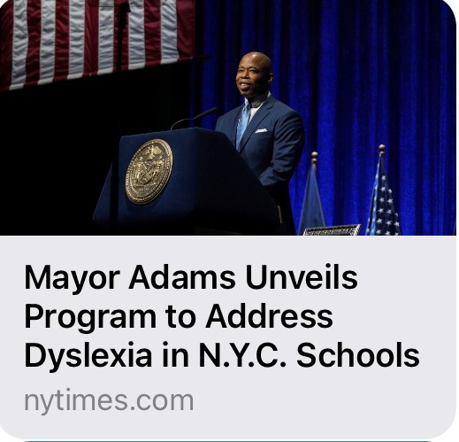 Mayor Adams Unveils Program to Address Dyslexia in NYC Schools 