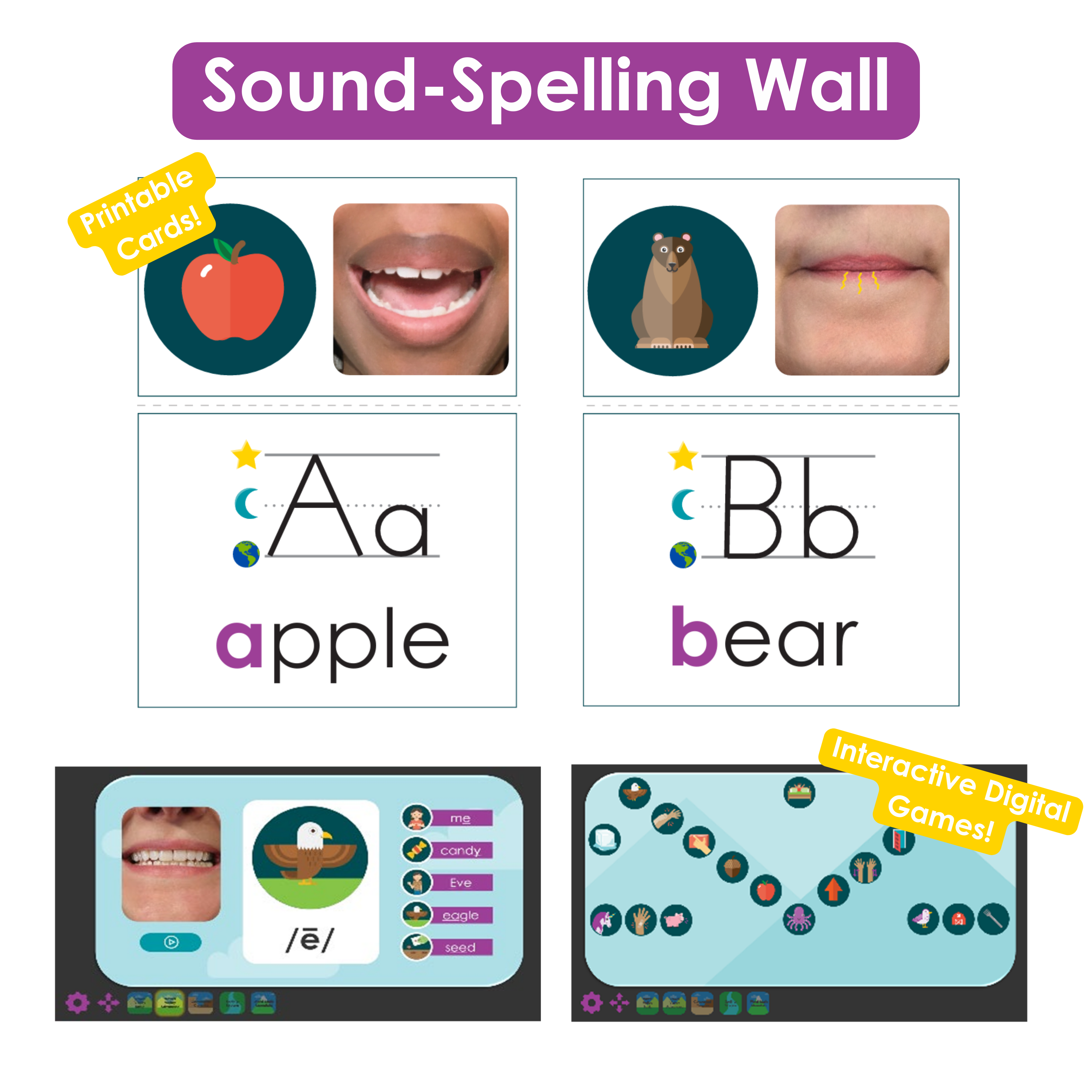 phonemic or phonetic spelling wall card