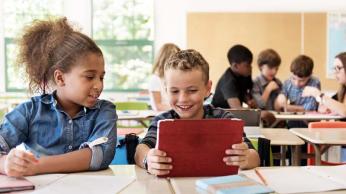 kids on tablet