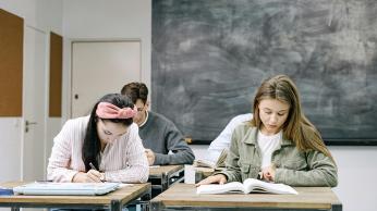 High school students in class.