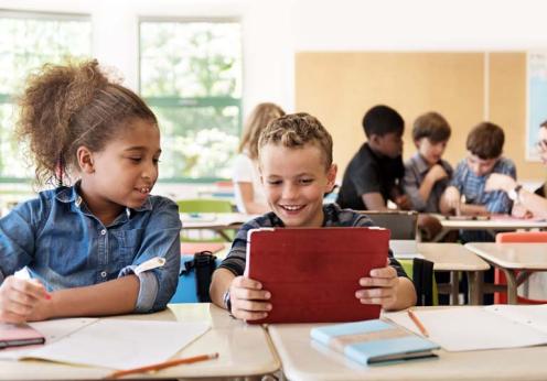 kids on tablet