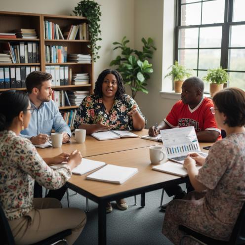 teachers at a table