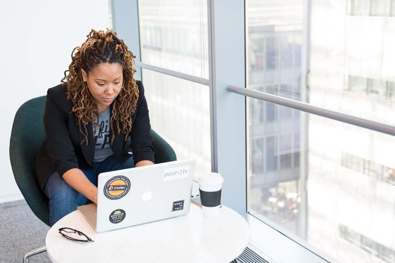 person using macbook