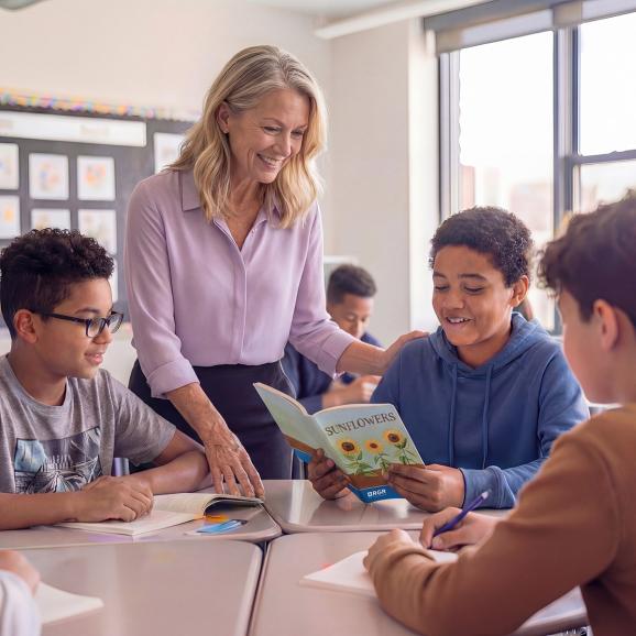 reading teacher in classroom