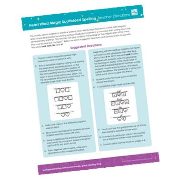 Heart Word Magic Scaffolded Spelling Activity Sheet