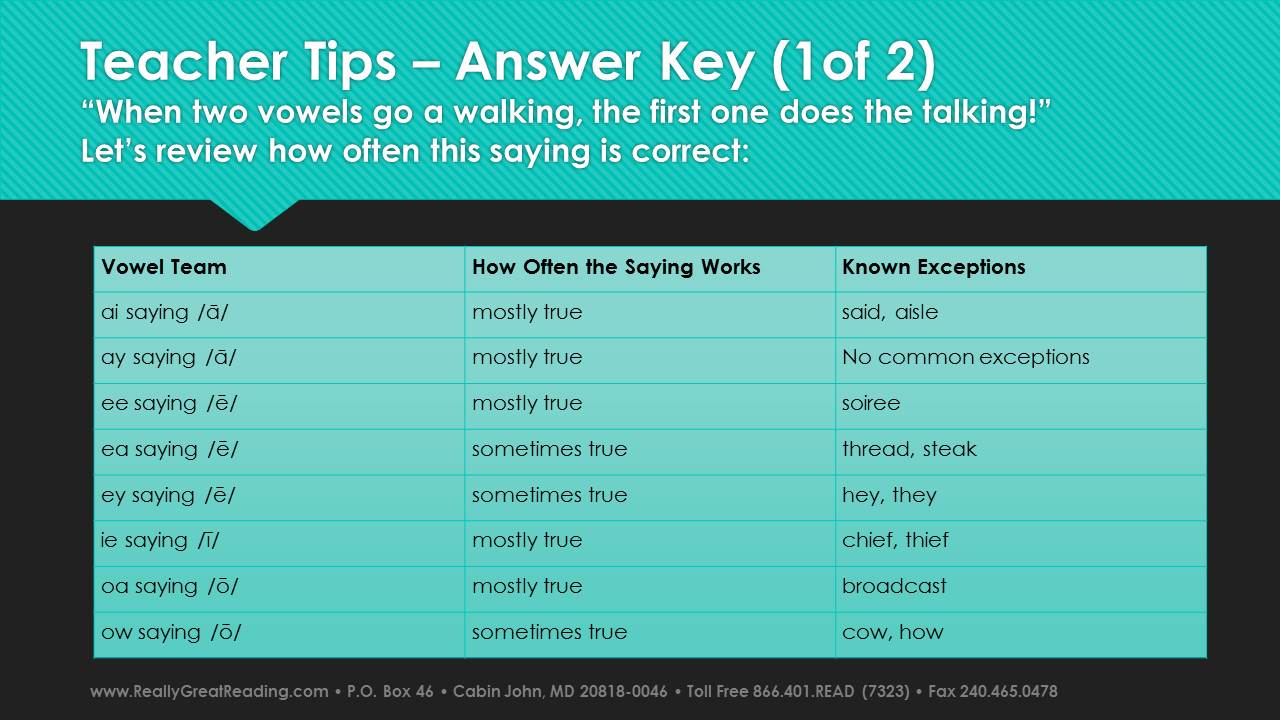 Teacher Tip - Really Great Reading's Blog- Answer Key 1