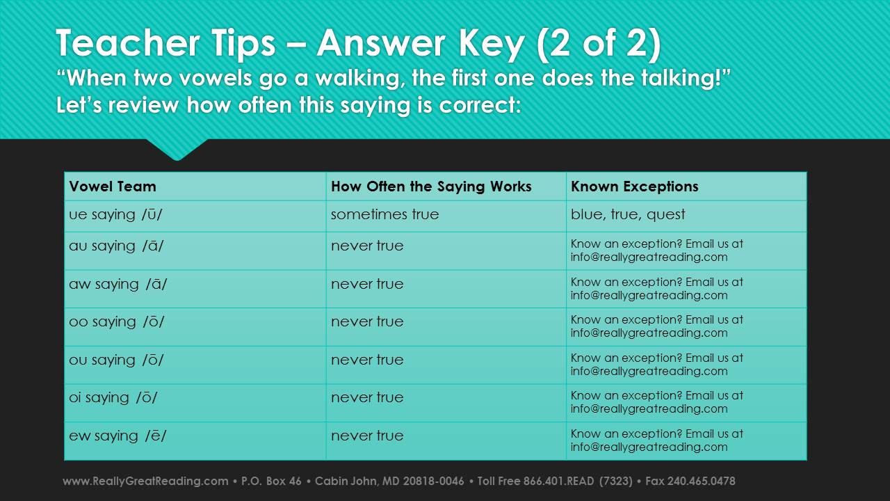 Teacher Tip - Really Great Reading's Blog - Answer Key 2